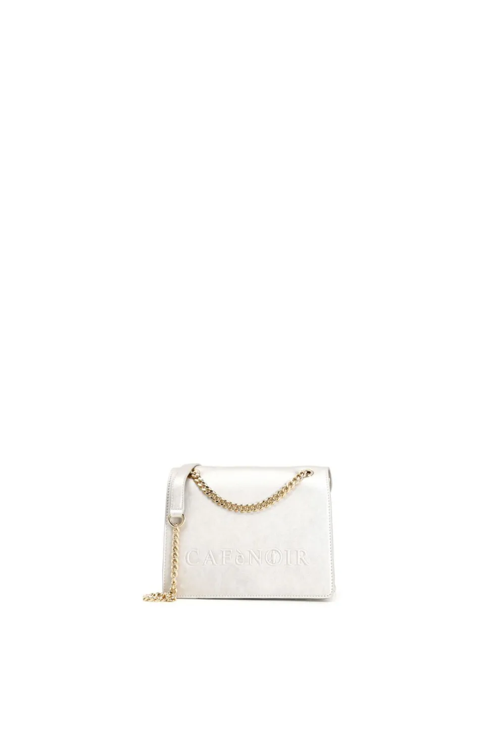 Discount CafèNoir Borsa Con Logo Sulla Patta Platino