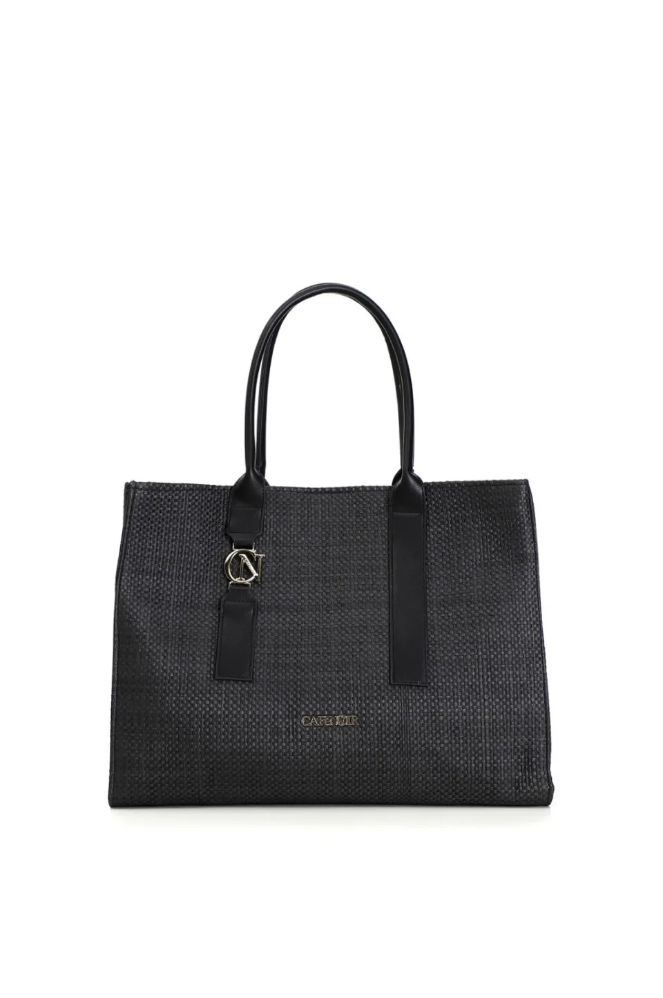 Discount CafèNoir Borsa Squadrata Con Manici In Tono E Accessorio Cafenoir Nero