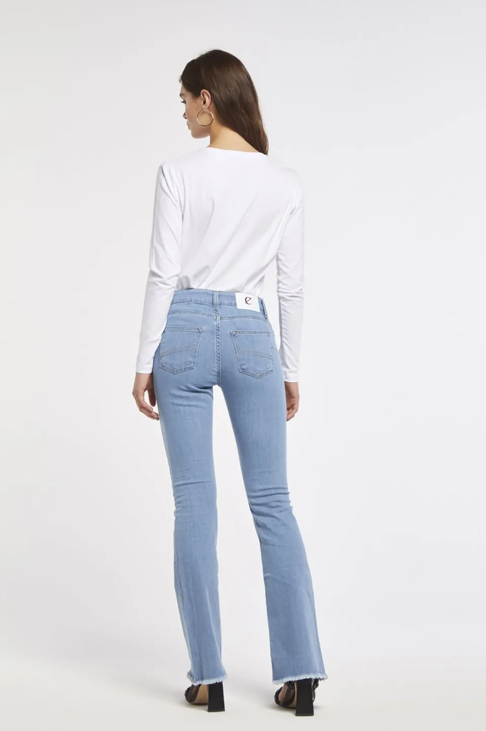 Discount CafèNoir Jeans Anna Modello Flare Sky