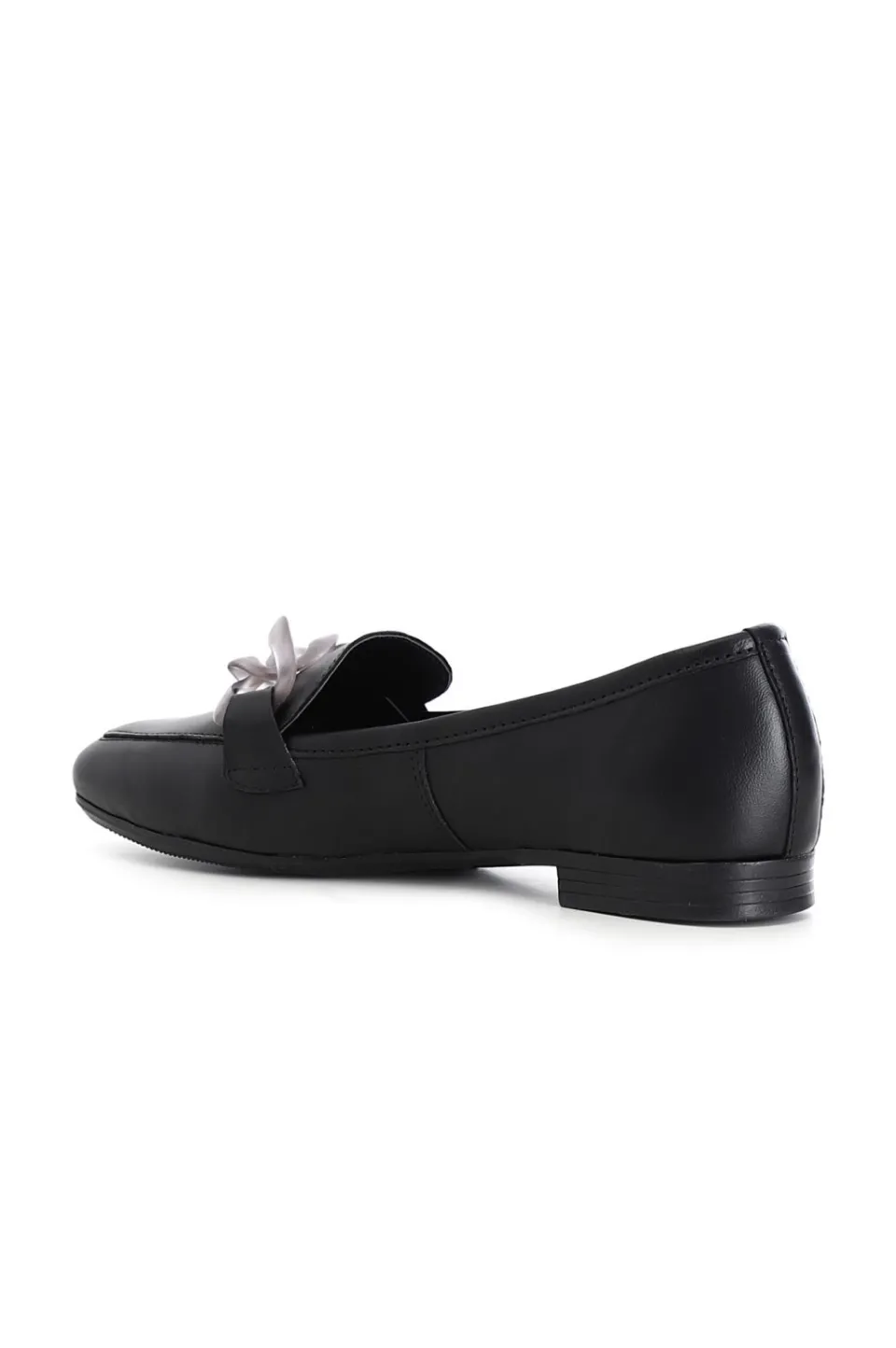 Best Sale CafèNoir Mocassino In Pelle Con Catena Nero