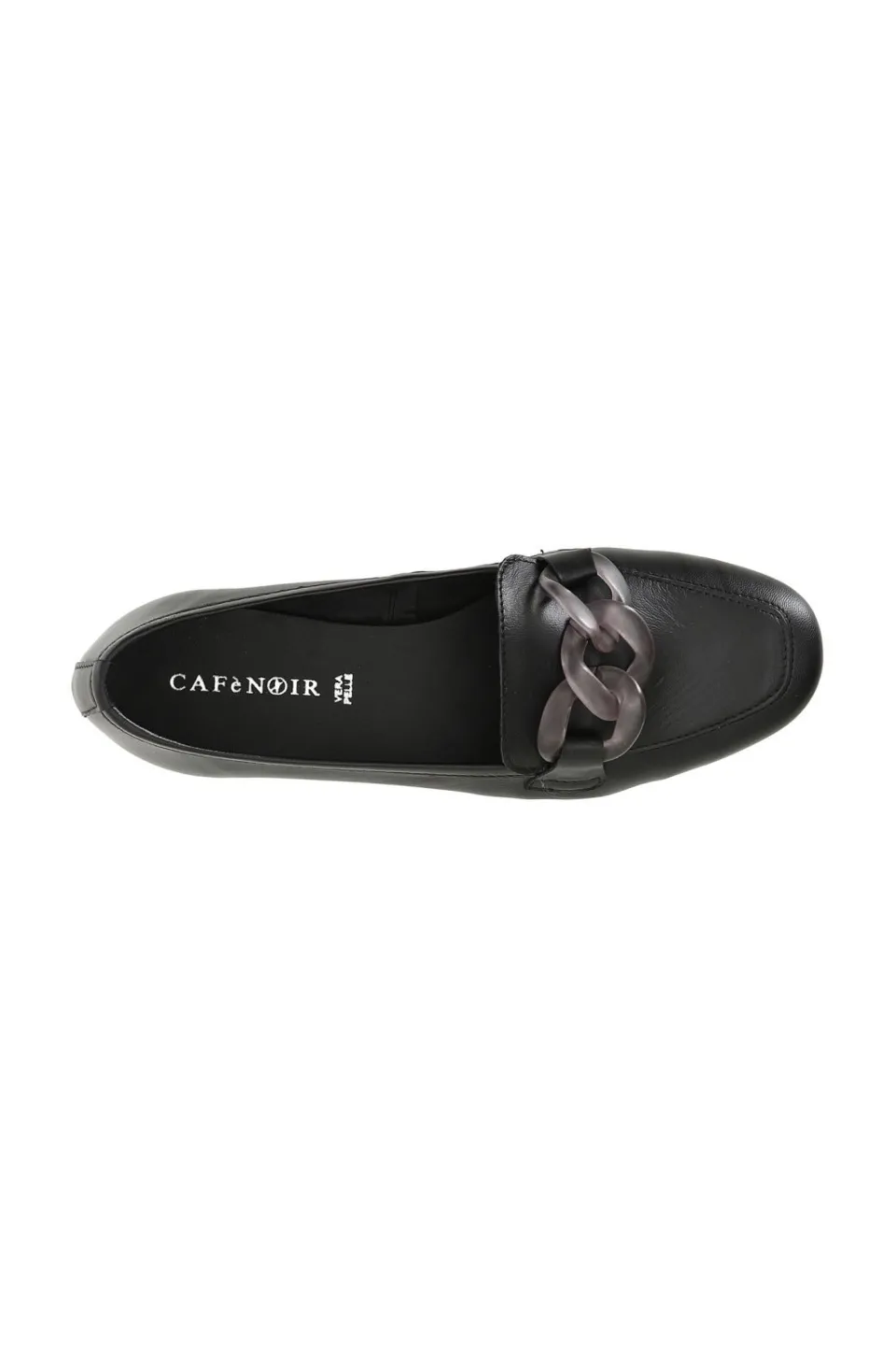 Best Sale CafèNoir Mocassino In Pelle Con Catena Nero