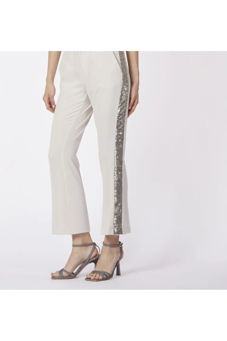Fashion CafèNoir Pantaloni Con Banda Laterale Di Pailettes Corda