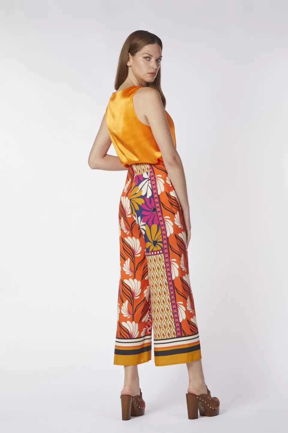 Outlet CafèNoir Pantaloni Palazzo Stampato Multifoulard