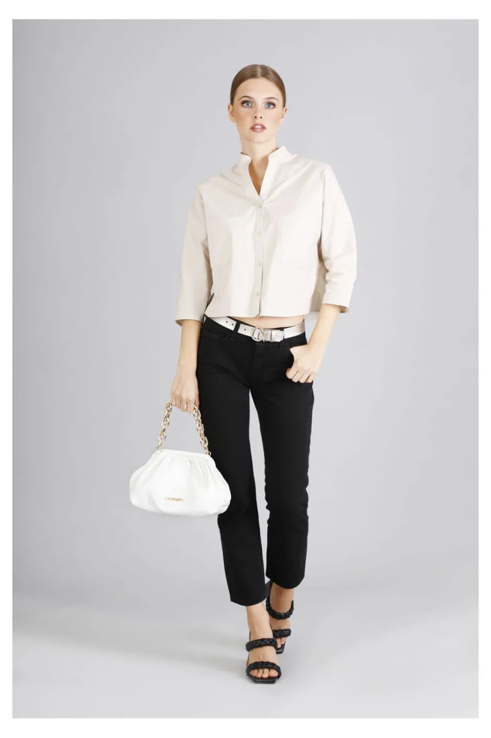 Clearance CafèNoir Pochette Con Catena In Tono Bianco