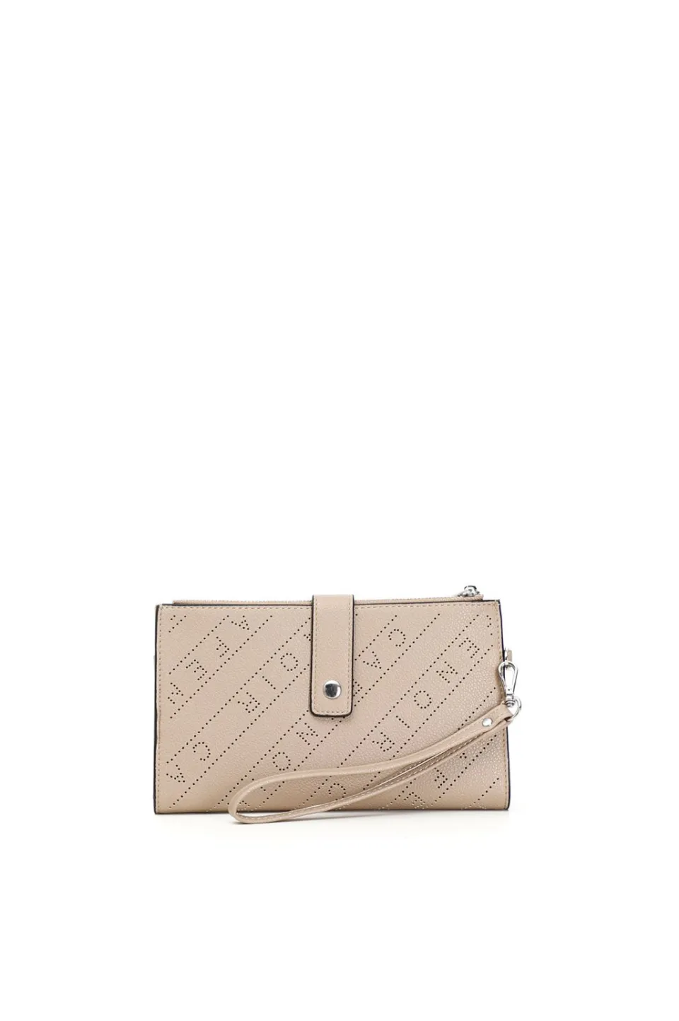 Cheap CafèNoir Portafoglio Pieghevole Logo Microforato Taupe