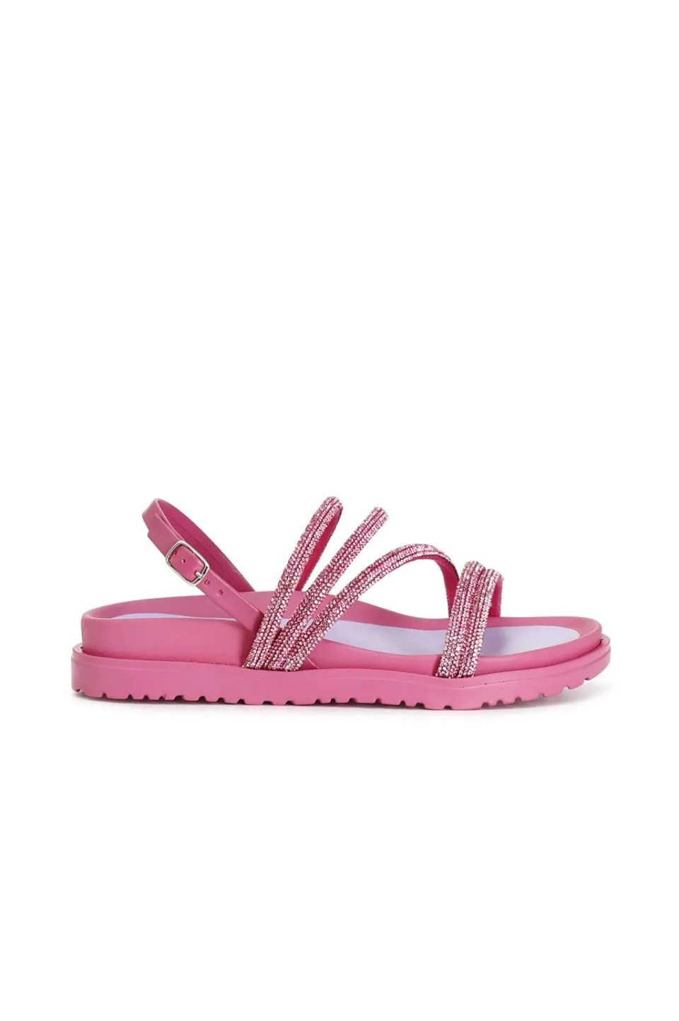 Shop CafèNoir Sandali Fasce Con Strass Fuxia