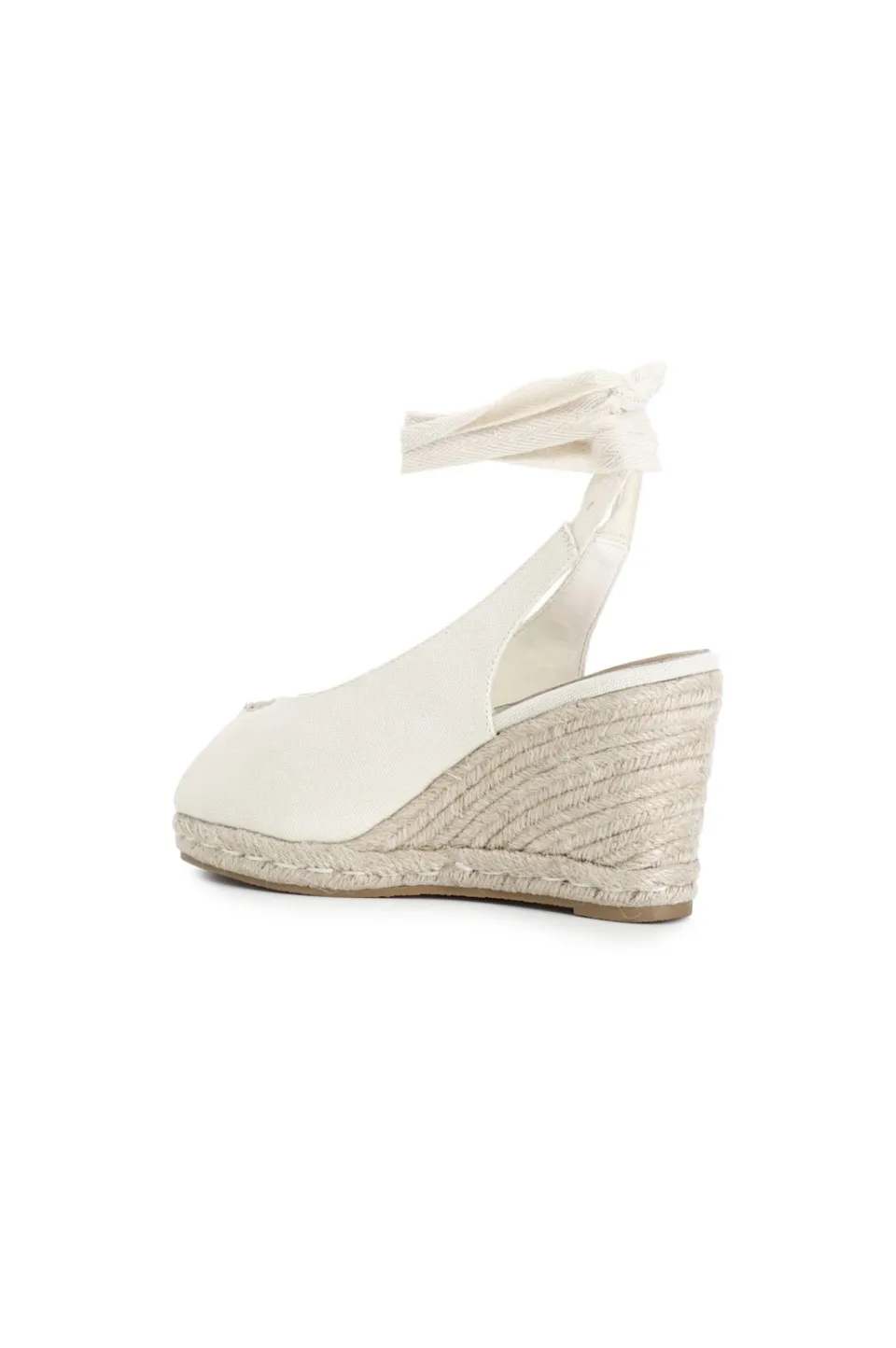 Discount CafèNoir Sandali In Canvas Su Zeppa In Corda Beige