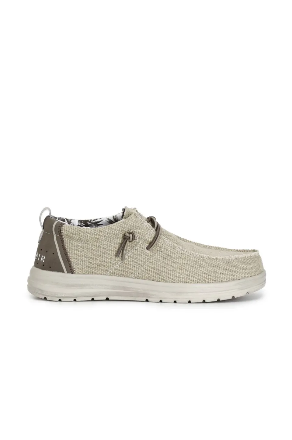 Clearance CafèNoir Scarpe Barca In Canvas Crema