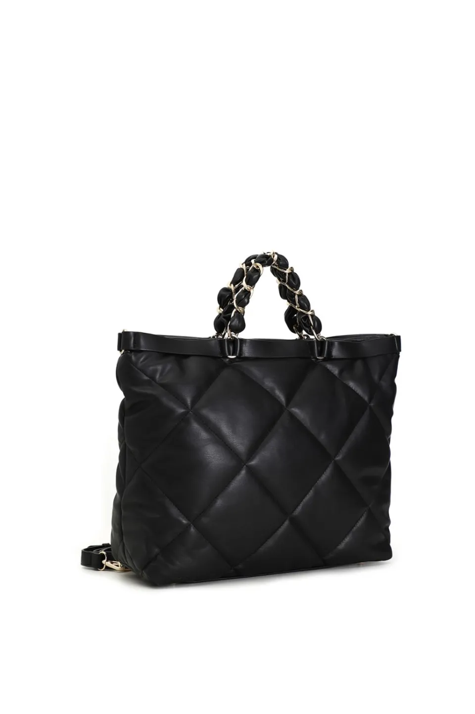Discount CafèNoir Shopping Bag Morbida Con Trapuntatura Romboidale Nero
